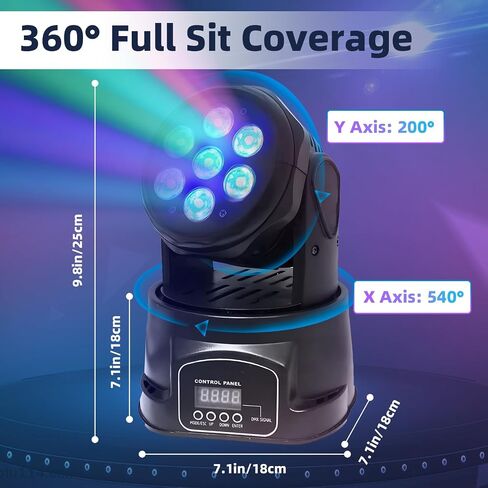ضوء رأس متحرك 7 × 10 وات، إضاءة مسرح RGBW مع جهاز تحكم عن بعد، DMX 512 ستروب، ضوء شعاع LED 9/14 قناة، من أجل DJ Disco Wedding Bar Christmas Halloween Party Church (عبوتان) in Saudi Arabia
