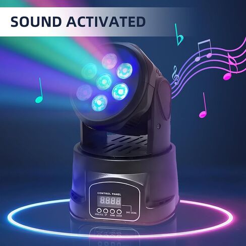 ضوء رأس متحرك 7 × 10 وات، إضاءة مسرح RGBW مع جهاز تحكم عن بعد، DMX 512 ستروب، ضوء شعاع LED 9/14 قناة، من أجل DJ Disco Wedding Bar Christmas Halloween Party Church (عبوتان) in Saudi Arabia