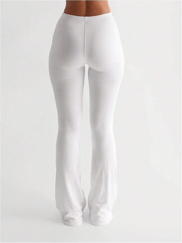 Women's Flared Leggings Elastic Waist Mid Rise Yoga Pants Casual Trousers in Saudi Arabia