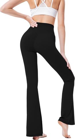 Women's High Waist Flare Leggings - Tummy Control Yoga Pants with Butt Lifting in Saudi Arabia