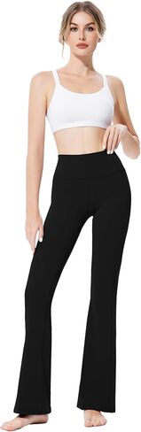 Women's High Waist Flare Leggings - Tummy Control Yoga Pants with Butt Lifting in Saudi Arabia