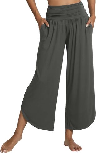 WiWi المرأة صالة السراويل واسعة الساق اليوغا قيعان لينة عالية الخصر Sweatpants مع جيوب فيسكوز من الخيزران S-XXL in Saudi Arabia