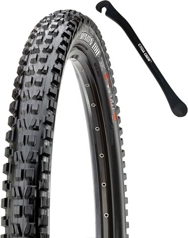 Minion DHF Mountain Bike Tire - Bundle with Cycle Crew Tire Lever | Gold Standard of Gravity Focused Tread in Saudi Arabia