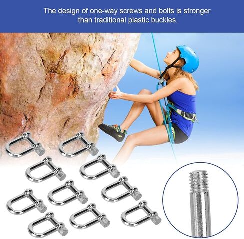 10pcs Stainless Steel Mini D Shaped Bow Shackle Zinc Alloy D Ring Shackles Anchor Shackle for Paracord Jewelry, Marine Tackle in Saudi Arabia