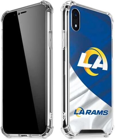حافظة هاتف Skinit الشفافة متوافقة مع هاتف iPhone XR - تصميم مرخص رسميًا من الدوري الوطني لكرة القدم الأمريكية NFL Los Angeles Rams in Saudi Arabia