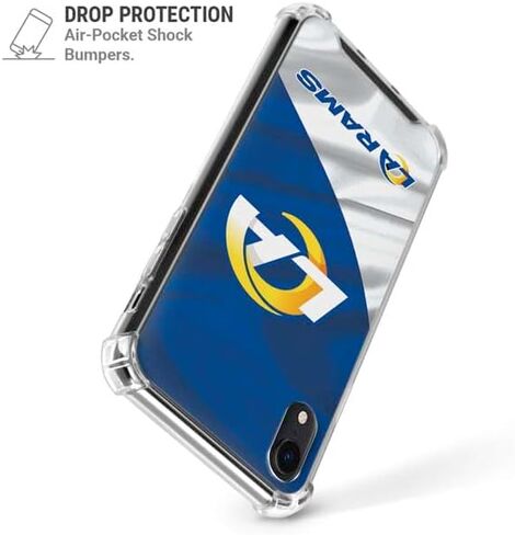 حافظة هاتف Skinit الشفافة متوافقة مع هاتف iPhone XR - تصميم مرخص رسميًا من الدوري الوطني لكرة القدم الأمريكية NFL Los Angeles Rams in Saudi Arabia