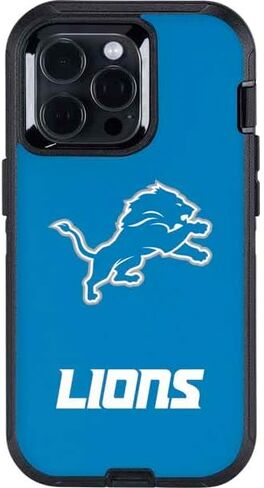 غلاف هاتف Skinit متوافق مع OtterBox Defender iPhone 13 Pro Max - تصميم مرخص رسميًا من NFL Detroit Lions in Saudi Arabia