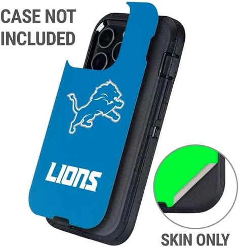 غلاف هاتف Skinit متوافق مع OtterBox Defender iPhone 13 Pro Max - تصميم مرخص رسميًا من NFL Detroit Lions in Saudi Arabia