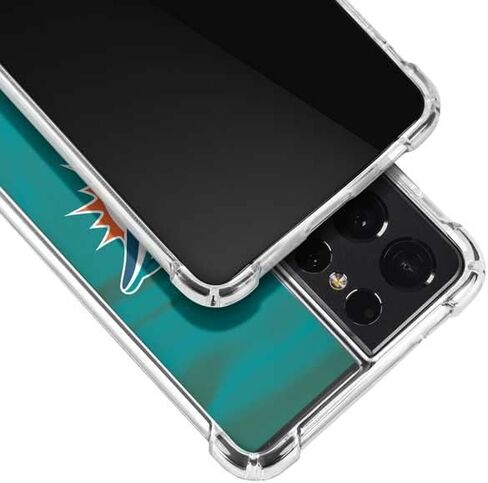 Skinit Clear Phone Case Compatible with Galaxy S21 Ultra 5G - Officially Licensed NFL Miami Dolphins Design in Saudi Arabia