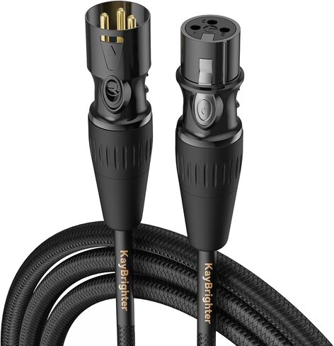 Microphone XLR Cable 10ft 1-Pack, Professional Waterproof XLR Cables, 3-Pin Gold Plated Rean-Neutrik Connectors, OFC Mic Cord, Nylon Braided Male to Female XLR Microphone Cable for Mixer Interface in Saudi Arabia