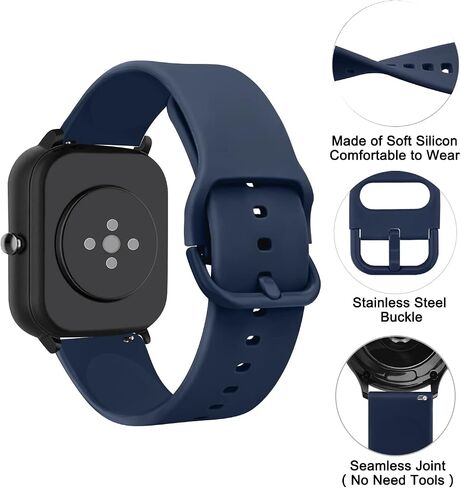 Oumida TPU Bands for Amazfit Bip 3 Pro/Bip 3/ Bip U Pro/Bip U/Bip S/Bip Lite/Bip S Lite/GTS 42mm, 20mm Quick Relase Soft Straps with Metal Buckle, Durable Wristbands for Women Men in Saudi Arabia