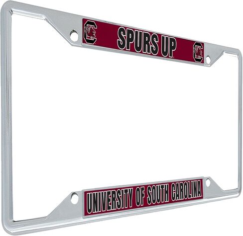 Desert Cactus University of South Carolina License Plate Frame Gamecocks USC Holder for Front or Back of Car Metal Car Tag Holder Officially Licensed (Slogan 1) in Saudi Arabia