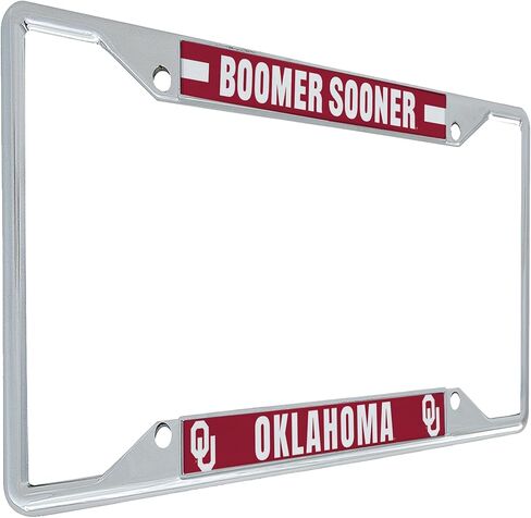Desert Cactus The University of Oklahoma License Plate Frame Sooners Holder for Front or Back of Car Metal Car Tag Holder Officially Licensed (Slogan 2) in Saudi Arabia