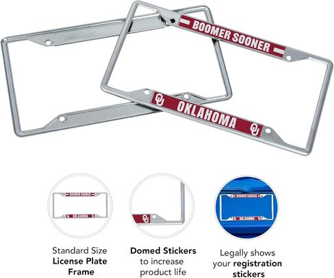 Desert Cactus The University of Oklahoma License Plate Frame Sooners Holder for Front or Back of Car Metal Car Tag Holder Officially Licensed (Slogan 2) in Saudi Arabia