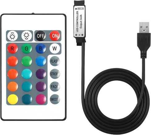 RF Wireless Remote LED Controller, 17 Keys Wireless Remote Control Dimmer Controller, Mini 4-Pin RF LED Controller for 5v 5050 3528 2835 RGB LED Strips Lights in Saudi Arabia