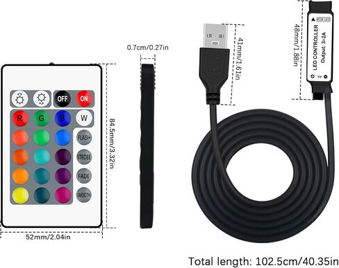 RF Wireless Remote LED Controller, 17 Keys Wireless Remote Control Dimmer Controller, Mini 4-Pin RF LED Controller for 5v 5050 3528 2835 RGB LED Strips Lights in Saudi Arabia