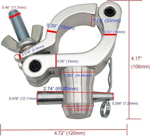 1.58-2 Inch Side Entry Half Coupler Clamp for 40-51mm Stage Light Clamps Pipe 660 lbs Capacity (Black) in Saudi Arabia
