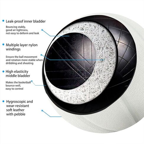 MINDCOLLISION Size 5/6/7 No Logo Basketball, Solid Color Basketball, Can Be Used for Autographs, Clubs, Training, Event Prizes in Kuwait