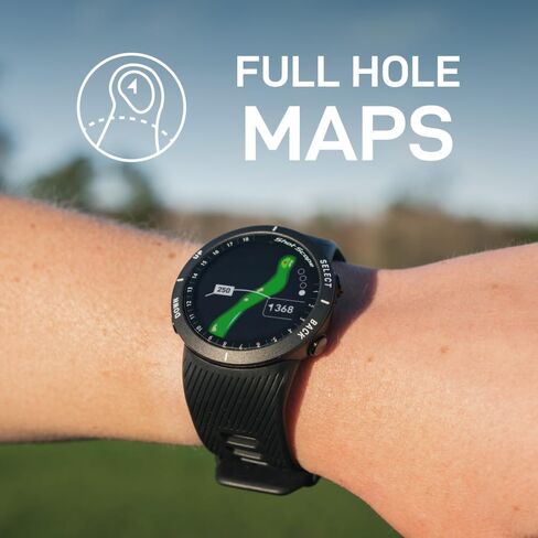 مجموعة ساعة Shot Scope V5 (أسود) للجولف GPS - تتبع الأداء التلقائي، خرائط الفتحات الكاملة، المسافات إلى الخضر، المخاطر، Doglegs مع شاحن محمول PlayBetter وحاميات الشاشة in Saudi Arabia