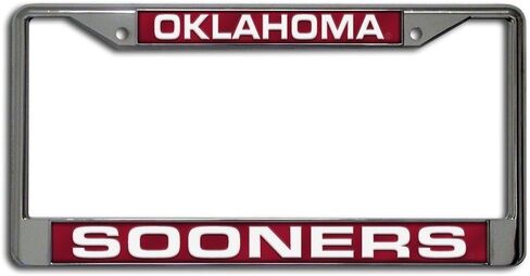 Rico Industries Oklahoma Sooners Laser Cut Chrome License Plate Frame in Saudi Arabia
