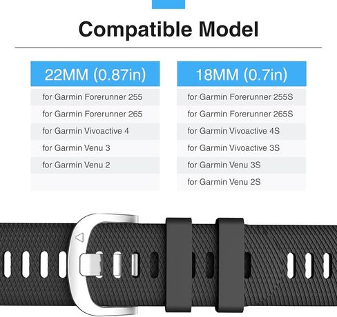 أساور لساعة Garmin Forerunner 255/265,22 مم متوافقة مع Garmin Vivoactive 4/Venu 3/Venu 2 in Kuwait