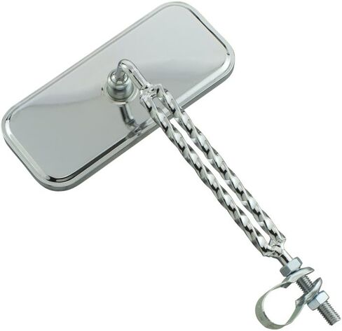 Rectangle Double Twisted Bike Mirror Chrome in Saudi Arabia