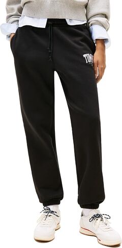 Tommy Jeans Womens Regular Logo Jogger Sweatpants with Drawstring Ties in Kuwait