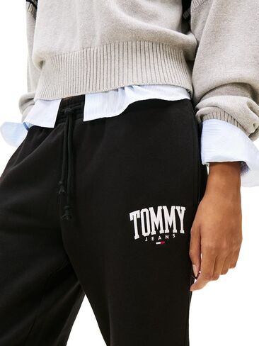 Tommy Jeans Womens Regular Logo Jogger Sweatpants with Drawstring Ties in Kuwait
