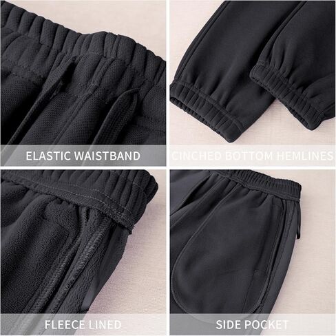 Ainangua Fleece Lined Sweatpants Women High Waisted Baggy Pants Warm Athletic Cargo Joggers with Pockets in Kuwait