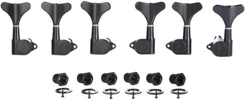 KAISH 6 String 3R3L 18:1 Sealed Bass Tuners Bass Guitar Tuning Keys Tuning Machine Heads for Ibanez/Yamaha Style Acoustic/Electric Bass Black in Saudi Arabia