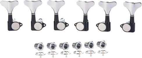 KAISH 6 String 3R3L 18:1 Sealed Bass Tuners Bass Guitar Tuning Keys Tuning Machine Heads for Ibanez/Yamaha Style Acoustic/Electric Bass Black in Saudi Arabia