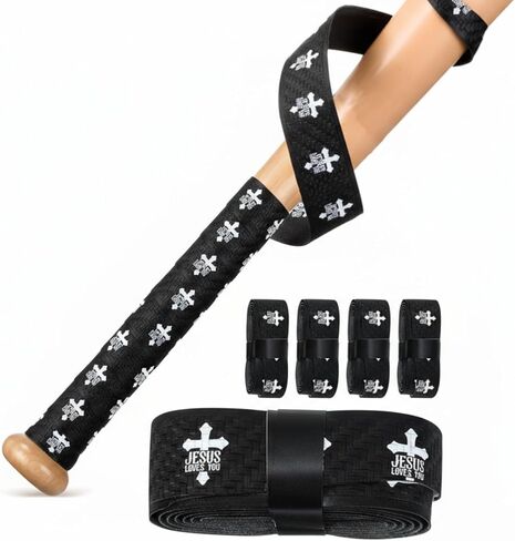 6 Pcs Baseball Bat Grip Tapes Faith Cross 1.5mm Precut and Full Adhesive Christian Cross Softball Bat Tape Bulk Replacement Religious Non-Slip Thickness for Softball Sport Handles in Saudi Arabia