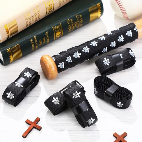 6 Pcs Baseball Bat Grip Tapes Faith Cross 1.5mm Precut and Full Adhesive Christian Cross Softball Bat Tape Bulk Replacement Religious Non-Slip Thickness for Softball Sport Handles in Saudi Arabia