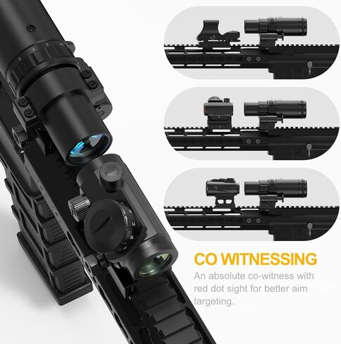 مكبر Feyachi Red Dot 1.5X - تكبير 5X مع ضبط التركيز والوجه إلى الجانب الأيسر/الأيمن، اللون أسود in Saudi Arabia