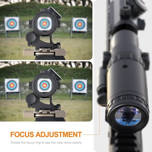 مكبر Feyachi Red Dot 1.5X - تكبير 5X مع ضبط التركيز والوجه إلى الجانب الأيسر/الأيمن، اللون أسود in Saudi Arabia