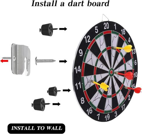 Portable Dartboard Mounting Bracket Kit, Includes Screws, Nails and Stabilisers, Dartgames Accessories for Wall, Board Holder Hanger Screw Hook Set for Hanging Dartboard in Saudi Arabia