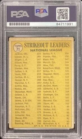 Fergie Jenkins Signed 1970 Topps #71 Card Cubs HOF Bill Singer Autograph PSA/DNA - Baseball Slabbed Autographed Cards in Saudi Arabia