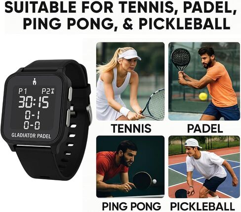 ساعة Score Keeper لـ Pickleball، Tennis، Padel & Ping Pong - ساعة يد رقمية مع منبه وساعة توقيت وساعة | مقاوم للماء، خفيف الوزن وسهل in Saudi Arabia