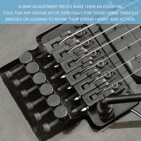 0.2MM Guitar Saddle Shims Bridge Shim Set (12 pcs) for Tremolo, Compatible with Floyd Rose, Electric Guitar Setup, Saddle Height Adjustment, Guitar Maintenance Tools in Kuwait