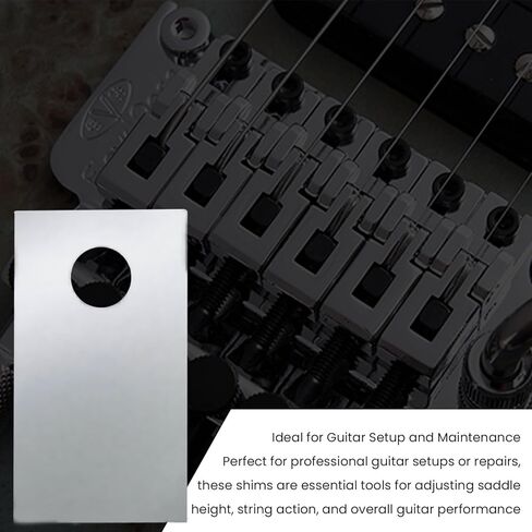 0.2MM Guitar Saddle Shims Bridge Shim Set (12 pcs) for Tremolo, Compatible with Floyd Rose, Electric Guitar Setup, Saddle Height Adjustment, Guitar Maintenance Tools in Kuwait