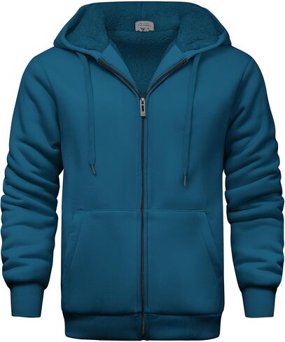 JACKETOWN Mens Fleece Hoodies Winter Zip Up Fleece Jacket Sherpa Fleece Lined Warm Thick Jacket Coat in Saudi Arabia