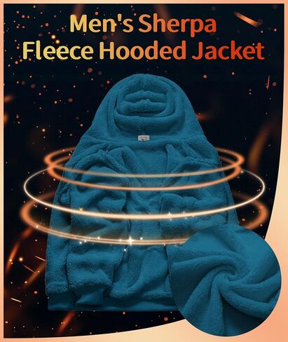 JACKETOWN Mens Fleece Hoodies Winter Zip Up Fleece Jacket Sherpa Fleece Lined Warm Thick Jacket Coat in Saudi Arabia