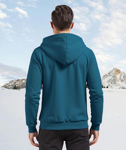 JACKETOWN Mens Fleece Hoodies Winter Zip Up Fleece Jacket Sherpa Fleece Lined Warm Thick Jacket Coat in Saudi Arabia