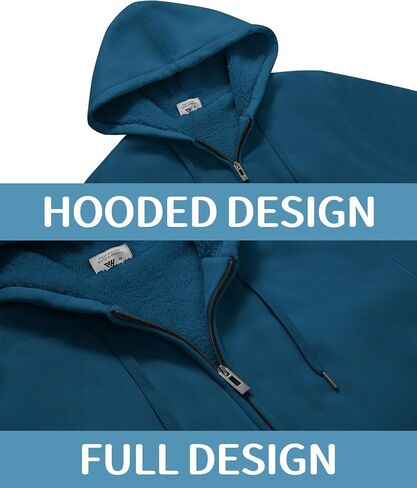 JACKETOWN Mens Fleece Hoodies Winter Zip Up Fleece Jacket Sherpa Fleece Lined Warm Thick Jacket Coat in Saudi Arabia