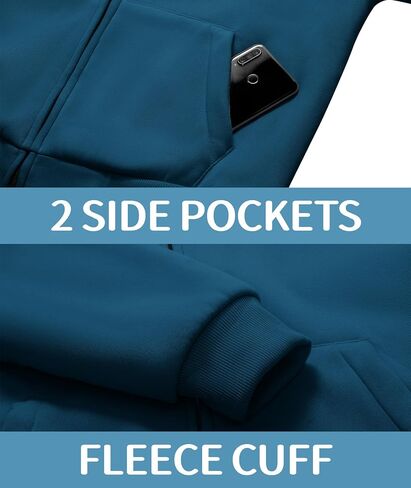 JACKETOWN Mens Fleece Hoodies Winter Zip Up Fleece Jacket Sherpa Fleece Lined Warm Thick Jacket Coat in Saudi Arabia