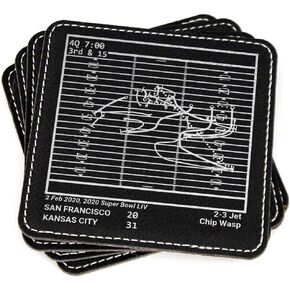 Greatest Cowboys Plays: Leatherette Coasters (Set of 4) | Iconic Dallas Football Moments | Unique Gift for Sports Fans in Saudi Arabia