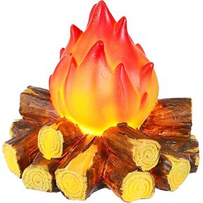 Cabilock Fake Campfire Night Light,Artificial Flame Light Fake Fire Pit 3D Campfire Lamp with Realistic Log Flameless Halloween Christmas Festival Party Decora for Bar Home Garden Yard in Kuwait