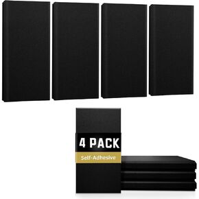 Acoustic Panels Sound Absorbing: 4 pcs Large Acoustic Wall Panels 23.6″ × 11.8″ × 1.37″ Soundproof Wall Panels Exquisite Sound Panels Self-Adhesive Acoustic Panels for Studios Office Home Theater in Saudi Arabia