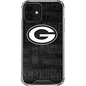 حافظة هاتف Skinit الشفافة متوافقة مع iPhone 12 - تصميم باللونين الأبيض والأسود مرخص رسميًا من NFL Green Bay Packers in Kuwait