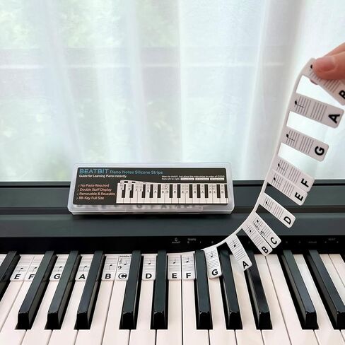 Piano Notes Guide for Beginner, Removable Piano Keyboard Note Labels for Learning, 88-Key Full Size, Made of Silicone, No Need Stickers, Reusable and Comes with Box (Rainbow Colors） in Saudi Arabia